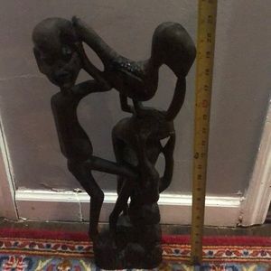 Vintage African solid wood statue